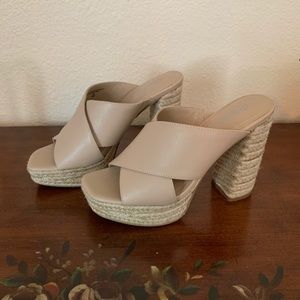 Nude Charles David platform sandals
